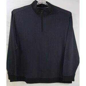 NWOT Men's Van Heusen Big Tall Mock Neck Quarter Zip Twill Sweater Ice Blue 3XLT